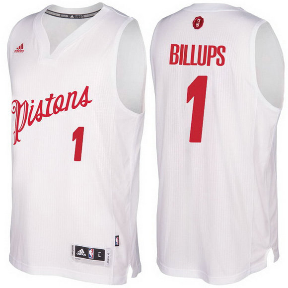 Camiseta baloncesto Detroit Pistons Navidad 2016 Chauncey Billups 1 Blanca