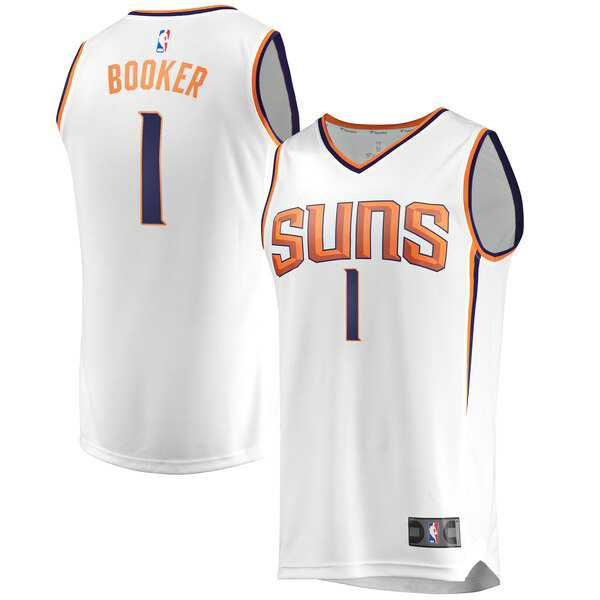 Camiseta baloncesto Devin Booker 1 Association Edition Blanco Phoenix Suns Hombre