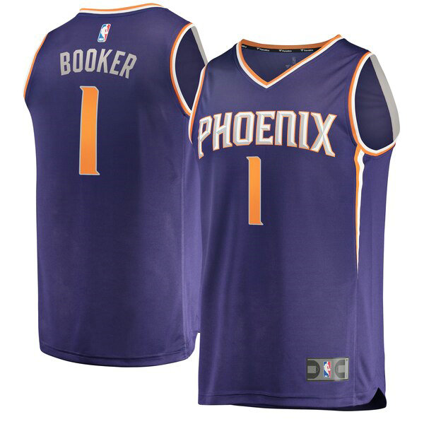 Camiseta baloncesto Devin Booker 1 Icon Edition Púrpura Phoenix Suns Hombre