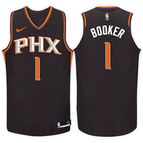Camiseta baloncesto Devin Booker 1 Statement 2017-18 Negro Phoenix Suns Nino