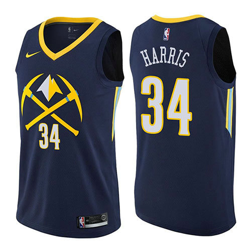 Camiseta baloncesto Devin Harris 34 Ciudad 2017-18 Azul Denver Nuggets Hombre