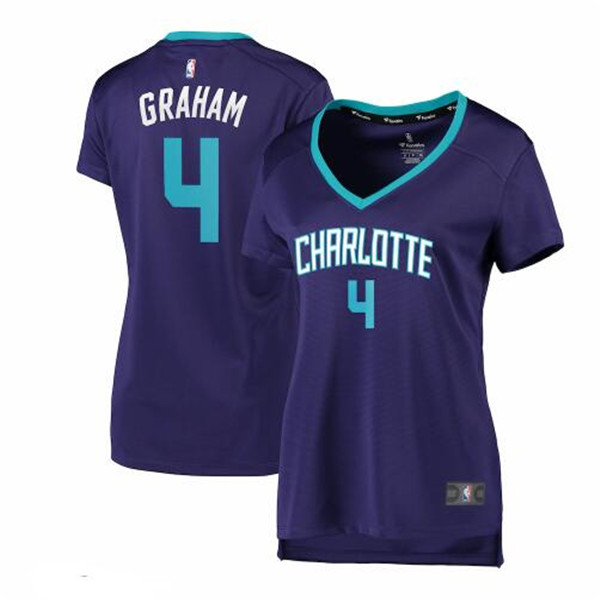 Camiseta baloncesto Devonte Graham 4 statement edition Púrpura Charlotte Hornets Mujer