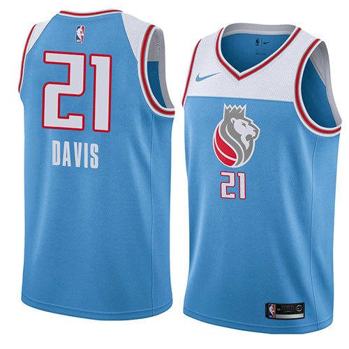 Camiseta baloncesto Deyonta Davis 21 Ciudad 2018 Azul Sacramento Kings Hombre