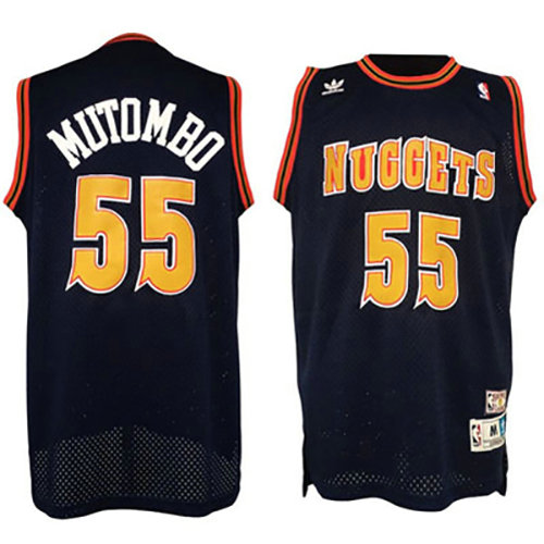Camiseta baloncesto Dikembe Mutombo 55 Retro Negro Denver Nuggets Hombre