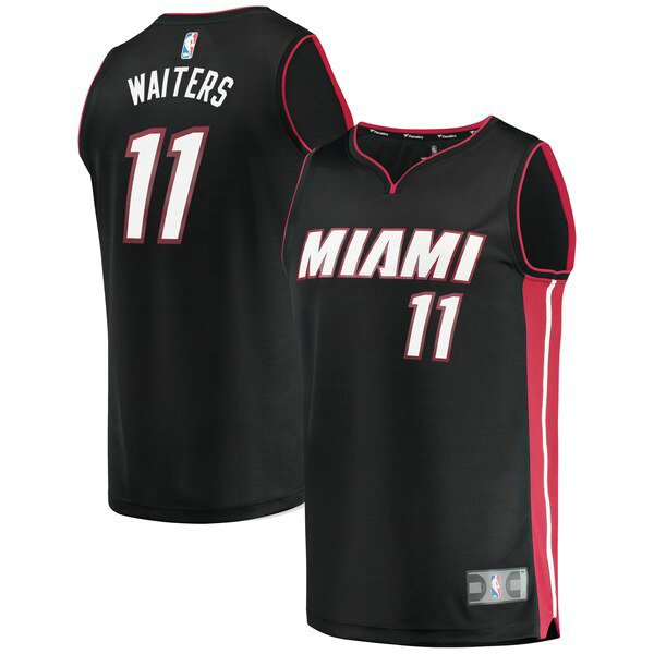 Camiseta baloncesto Dion Waiters 11 Icon Edition Negro Miami Heat Hombre
