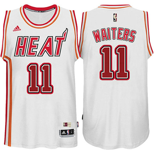 Camiseta baloncesto Dion Waiters 11 Retro Blanco Miami Heat Hombre