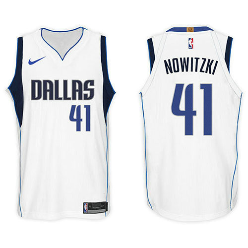 Camiseta baloncesto Dirk Nowitzki 41 2017-18 Blanco Dallas Mavericks Hombre