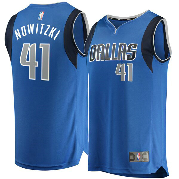Camiseta baloncesto Dirk Nowitzki 41 Icon Edition Azul Dallas Mavericks Hombre
