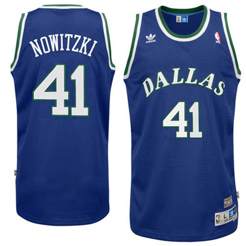 Camiseta baloncesto Dirk Nowitzki 41 Retro Azul Dallas Mavericks Hombre