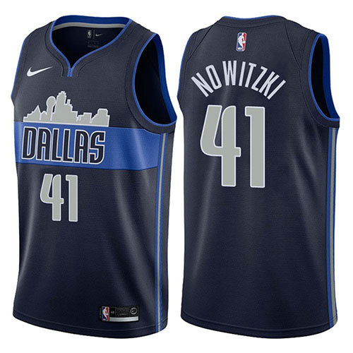 Camiseta baloncesto Dirk Nowitzki 41 Statement 2017-18 Azul Dallas Mavericks Hombre
