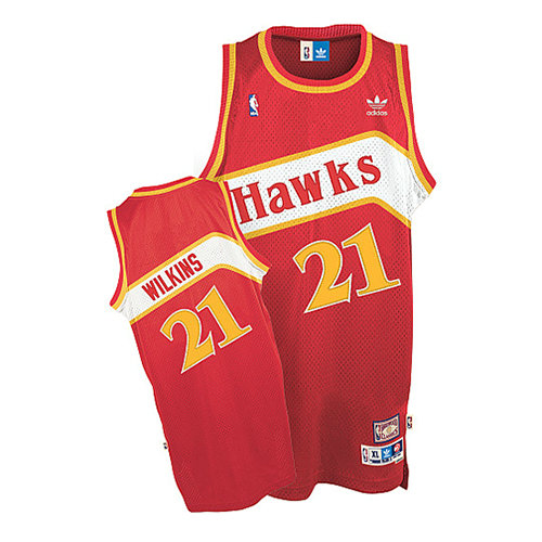 Camiseta baloncesto Dominique Wilkins 21 Retro Rojo Atlanta Hawks Hombre