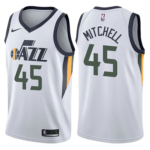 Camiseta baloncesto Donovan Mitchell 45 Association 2017-18 Negro Utah Jazz Hombre