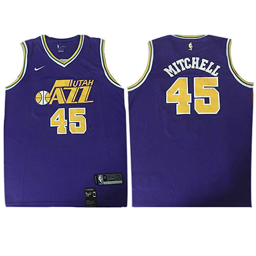 Camiseta baloncesto Donovan Mitchell 45 Classic 2018-19 P鐓pura Utah Jazz Hombre