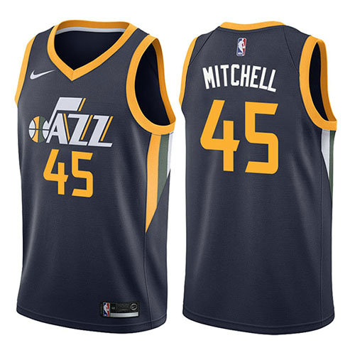 Camiseta baloncesto Donovan Mitchell 45 Icon 2017-18 Azul Utah Jazz Hombre