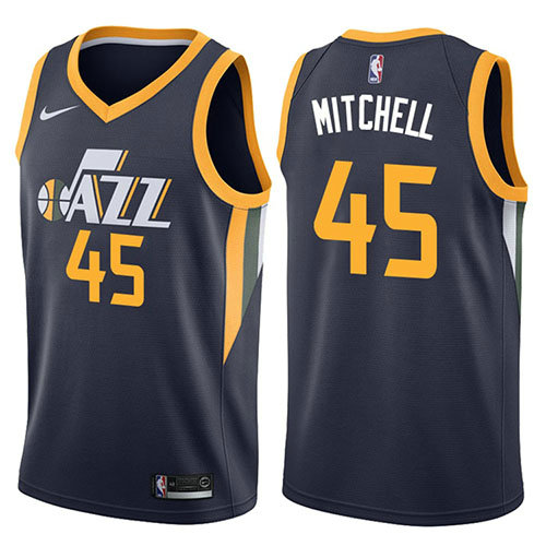 Camiseta baloncesto Donovan Mitchell 45 Icon Apagado 2017-18 Azul Utah Jazz Hombre