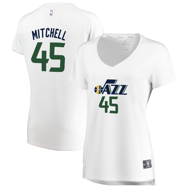 Camiseta baloncesto Donovan Mitchell 45 association edition Blanco Utah Jazz Mujer