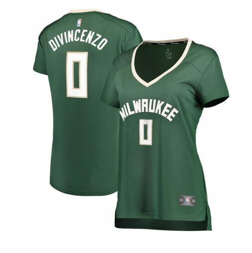 Camiseta baloncesto Donte DiVincenzo 0 icon edition Verde Milwaukee Bucks Mujer