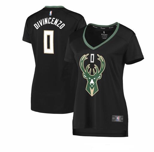 Camiseta baloncesto Donte DiVincenzo 0 statement edition Negro Milwaukee Bucks Mujer