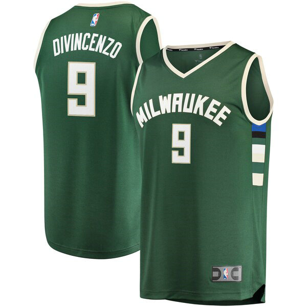 Camiseta baloncesto Donte DiVincenzo 9 Icon Edition Verde Milwaukee Bucks Hombre