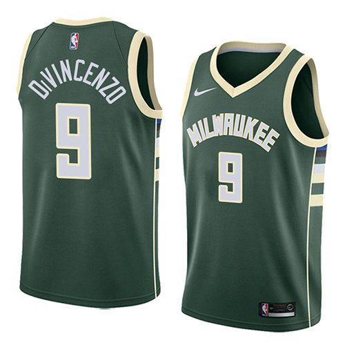 Camiseta baloncesto Donte Divincenzo 9 Icon 2018 Verde Milwaukee Bucks Hombre