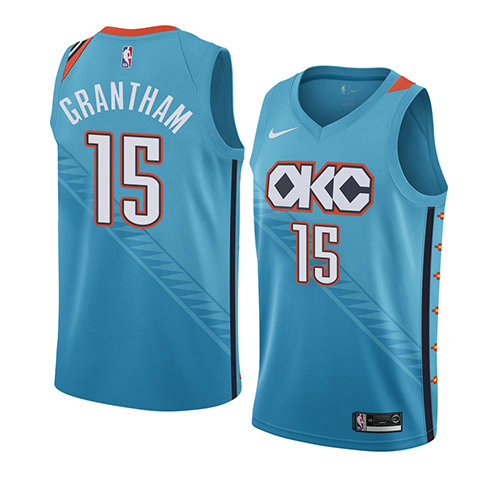 Camiseta baloncesto Donte Grantham 15 Ciudad 2018-19 Azul Oklahoma City Thunder Hombre
