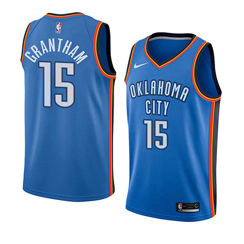Camiseta baloncesto Donte Grantham 15 Icon 2018 Azul Oklahoma City Thunder Hombre
