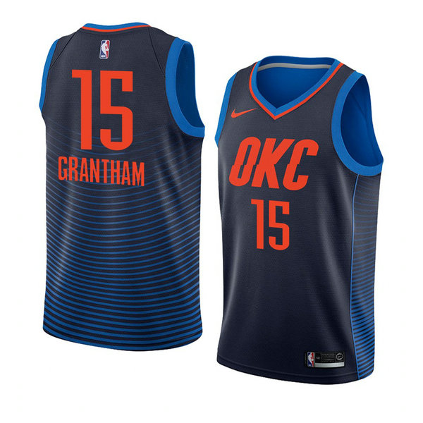 Camiseta baloncesto Donte Grantham 15 Statement 2018 Azul Oklahoma City Thunder Hombre