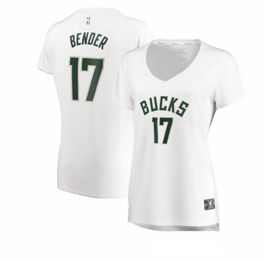 Camiseta baloncesto Dragan Bender 17 association edition Blanco Milwaukee Bucks Mujer