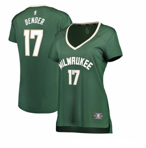 Camiseta baloncesto Dragan Bender 17 icon edition Verde Milwaukee Bucks Mujer