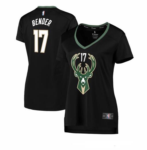 Camiseta baloncesto Dragan Bender 17 statement edition Negro Milwaukee Bucks Mujer