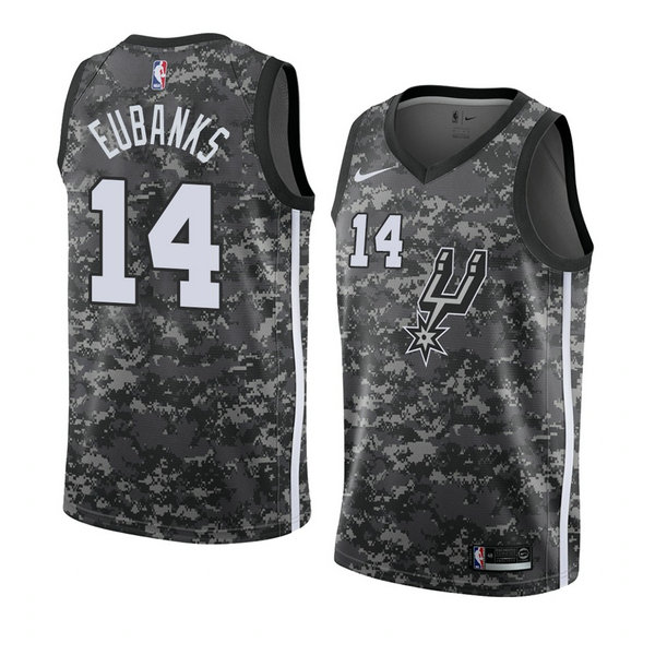 Camiseta baloncesto Drew Eubanks 14 Ciudad 2018 Gris San Antonio Spurs Hombre