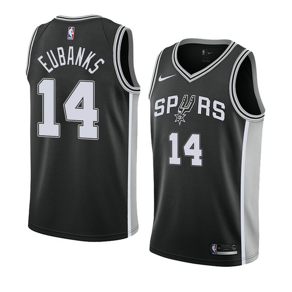 Camiseta baloncesto Drew Eubanks 14 Icon 2018 Negro San Antonio Spurs Hombre