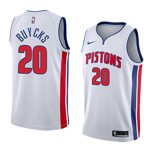 Camiseta baloncesto Dwight Buycks 20 Association 2018 Blanco Detroit Pistons Hombre