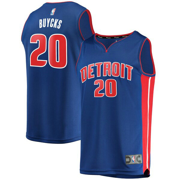 Camiseta baloncesto Dwight Buycks 20 Icon Edition Azul Detroit Pistons Hombre