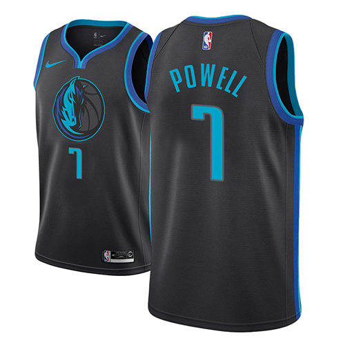 Camiseta baloncesto Dwight Powell 7 Ciudad 2018-19 Azul Dallas Mavericks Hombre