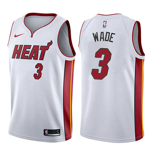 Camiseta baloncesto Dwyane Wade 3 Association 2017-18 Blanco Miami Heat Hombre