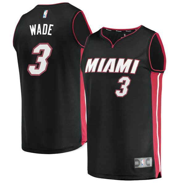 Camiseta baloncesto Dwyane Wade 3 Icon Edition Negro Miami Heat Hombre