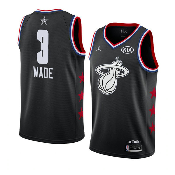 Camiseta baloncesto Dwyane Wade 3 Negro All Star 2019 Hombre