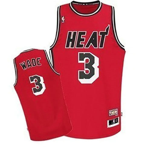 Camiseta baloncesto Dwyane Wade 3 Retro Rojo Miami Heat Hombre