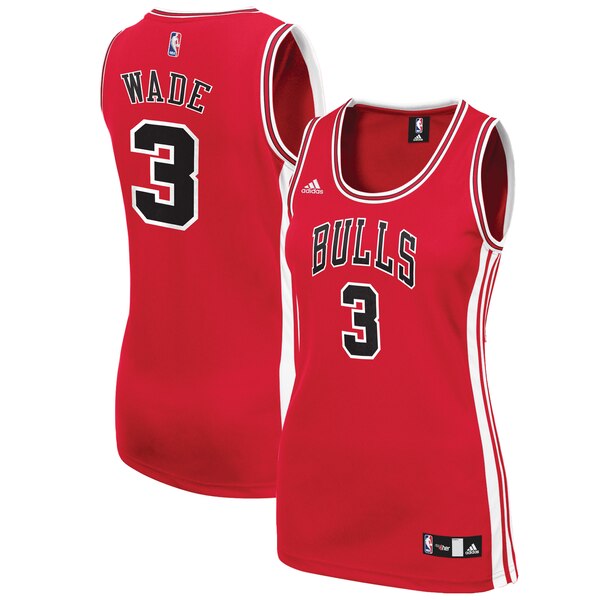 Camiseta baloncesto Dwyane Wade 3 Réplica Rojo Chicago Bulls Mujer