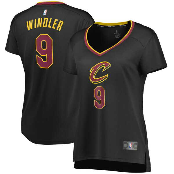Camiseta baloncesto Dylan Windler 9 clasico Negro Cleveland Cavaliers Mujer