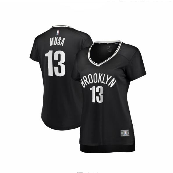 Camiseta baloncesto Dzanan Musa 13 icon edition Negro Brooklyn Nets Mujer
