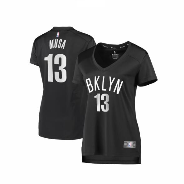 Camiseta baloncesto Dzanan Musa 13 statement edition Negro Brooklyn Nets Mujer