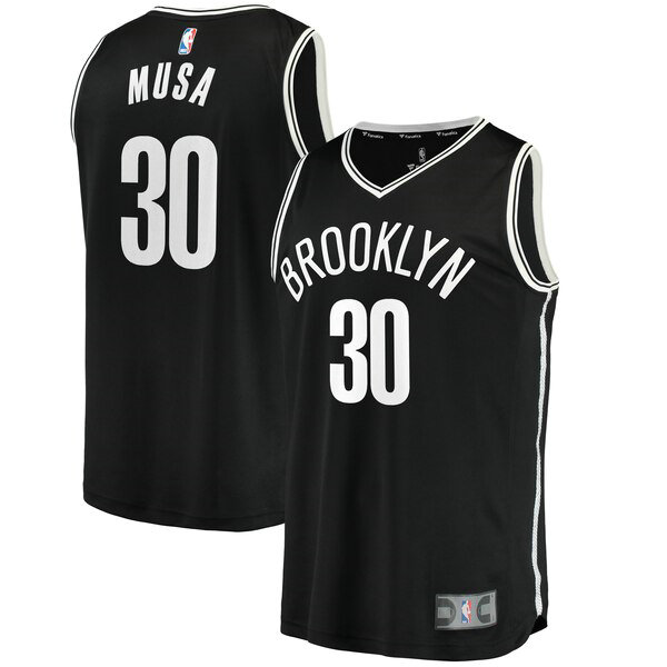 Camiseta baloncesto Dzanan Musa 30 2019 Negro Brooklyn Nets Hombre