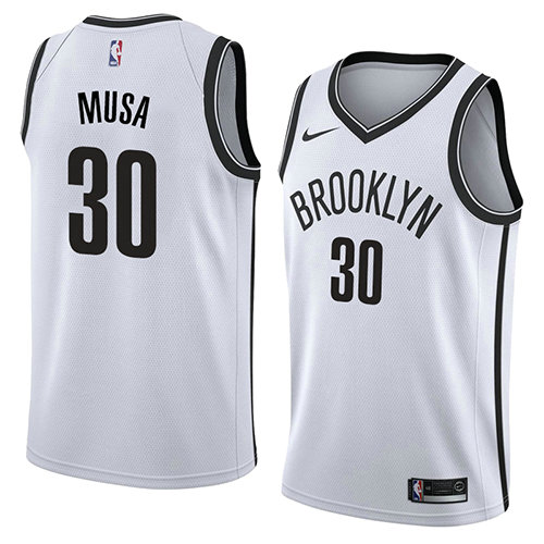 Camiseta baloncesto Dzanan Musa 30 Association 2018 Blanco Brooklyn Nets Hombre