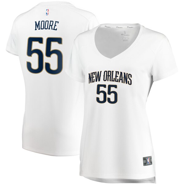 Camiseta baloncesto E'Twaun Moore 55 association edition Blanco New Orleans Pelicans Mujer