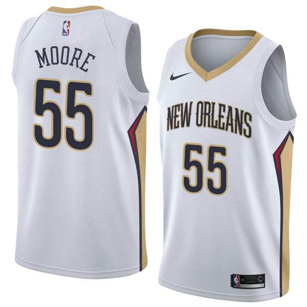 Camiseta baloncesto E'twaun Moore 55 Association 2018 Blanco New Orleans Pelicans Hombre