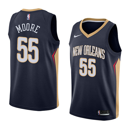 Camiseta baloncesto E'twaun Moore 55 Icon 2018 Azul New Orleans Pelicans Hombre