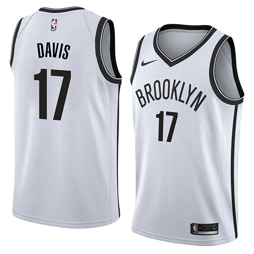 Camiseta baloncesto Ed Davis 17 Association 2018 Blanco Brooklyn Nets Hombre