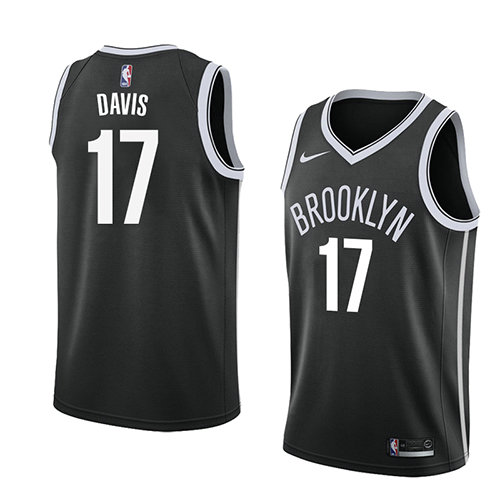 Camiseta baloncesto Ed Davis 17 Icon 2018 Negro Brooklyn Nets Hombre